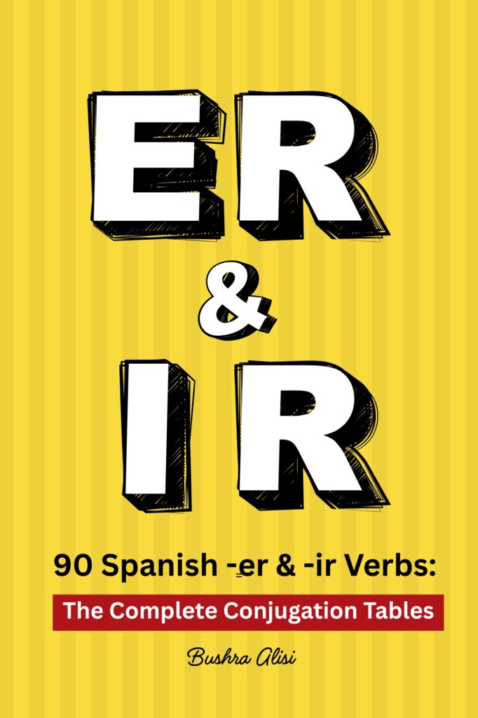 ER & IR Spanish Verbs Tables, Enjoy Arabic